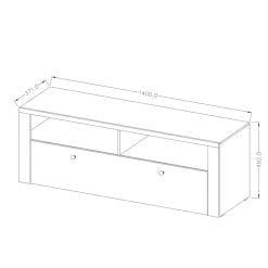 Mobile porta TV 140x49h cm 1 anta rovere Paloma 2