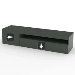 Mobile porta TV 155x37h cm 1 anta antracite laccato lucido Light Small Gihome®