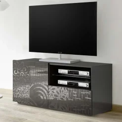 Mobile porta TV 122x57h cm 1 anta 1 cassetto grigio Paradise