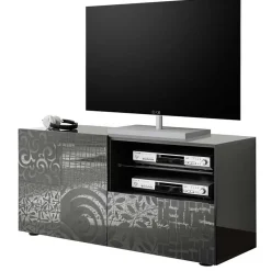 Mobile porta TV 122x57h cm 1 anta 1 cassetto grigio Paradise