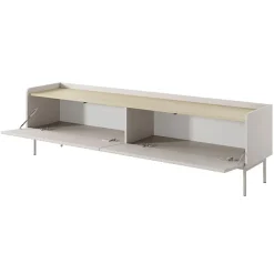 Mobile porta TV 153x50h cm 2 ante beige cannettato rovere Fioca