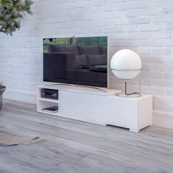 Mobile porta TV 137/180x40h cm allungabile moderno bianco Pepita