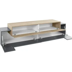 Mobile porta TV 200x52h cm antracite rovere Milos Gihome®
