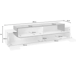 Mobile porta TV 200x52h cm antracite rovere Milos Gihome®