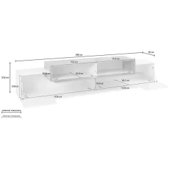 Mobile porta TV 240x52h cm bianco ossido Milos Gihome®