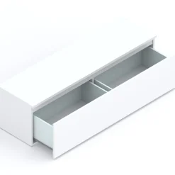 Mobile porta TV 138x40h cm con cassettone bianco lucido Sunset