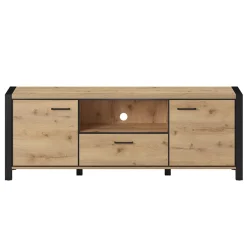 Mobile porta TV 180x65h cm design industrial quercia nero opaco Neive