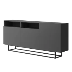 Mobile porta TV 180x80h cm industrial antracite metallo nero Erice Gihome®