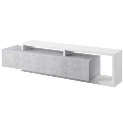 Mobile porta TV 219x52h cm moderno soggiorno bianco cemento Megan Gihome®