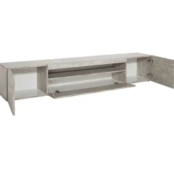 Mobile porta TV 200x37h cm soggiorno cemento Light Big Gihome®