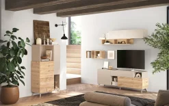 Mobile porta TV 181x67h cm soggiorno beige rovere chiaro Witty
