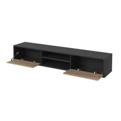 Mobile TV soggiorno sospeso 180x32h cm 2 ante a ribalta 2 vani  rovere grigio Glem