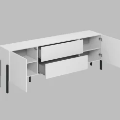 Mobile TV 200x70h cm 2 ante 2 cassetti moderno bianco Simple