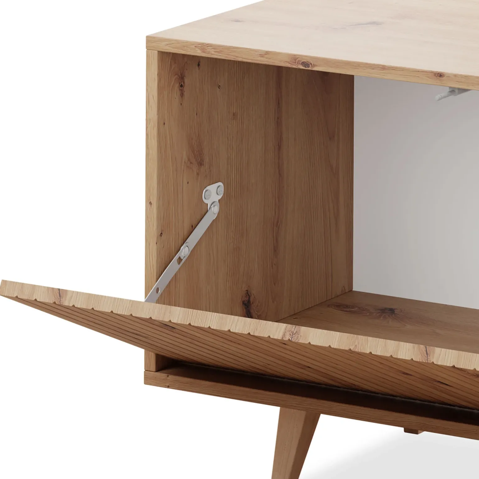 Mobile TV 152x52h cm 1 cassetto design rustico cannettato rovere Branch