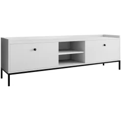 Mobile TV 180x55h cm design moderno bianco Pollon