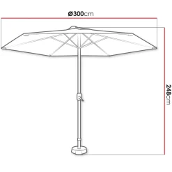 Ombrellone da giardino 300x300cm nero grigio Fiorella