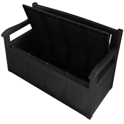 Panca da giardino con contenitore grigio scuro Clementina