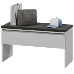 Panca scarpiera 92x50cm con imbottitura grigio Accent