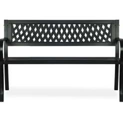 Panchina con schienale da giardino metallo nero Sitdown