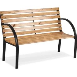 Panchina da giardino con schienale rovere Sit
