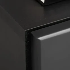 Parete attrezzata con camino elettrico 250x170h cm nero grigio Giotto