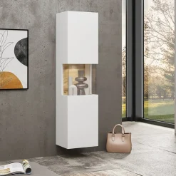 Parete attrezzata sospesa 226x140h cm bianco rovere Fusion 1