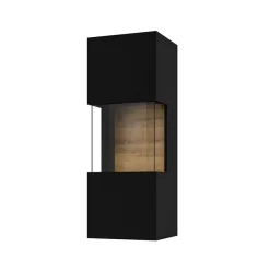 Parete attrezzata sospesa 226x140h cm nero rovere Fusion 2