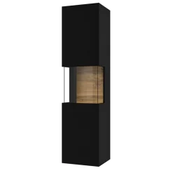 Parete attrezzata sospesa 226x140h cm nero rovere Fusion 1