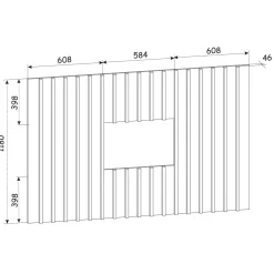 Parete attrezzata sospesa 220x148h cm nero rovere grigio perla Violina