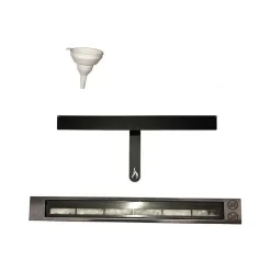 Parete attrezzata 288x170h cm moderna reversibile con biocamino nero Fire Gihome®