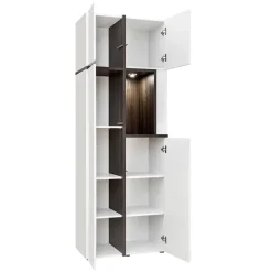 Parete attrezzata 310x197h cm moderna bianco lucido Mackay Gihome®