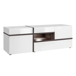 Parete attrezzata 310x197h cm moderna bianco lucido Mackay Gihome®