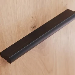 Parete attrezzata 310x190h cm moderna rovere nero opaco York Gihome®