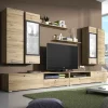 Parete attrezzata 280x190h cm soggiorno rovere nero Glamour Gihome®