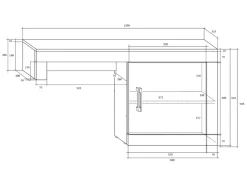 Parete attrezzata 240x210h cm soggiorno  bianco opaco nero lucido Susan Gihome®