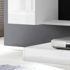 Parete attrezzata 248x175h cm soggiorno bianco lucido Steppi 5