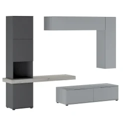 Parete attrezzata 280x207h cm soggiorno grigio antracite Universe