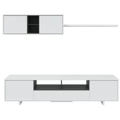 Parete attrezzata 200x145h cm soggiorno bianco antracite Belle