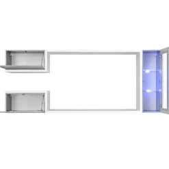 Parete attrezzata 230x95h cm soggiorno bianco cemento Almada Gihome®