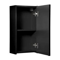 Pensile bagno sospeso 30x57h cm cannettato 1 anta nero Cleany