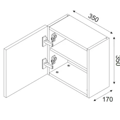 Pensile cubo bagno sospeso 35x35h cm 1 anta nero rovere Swim