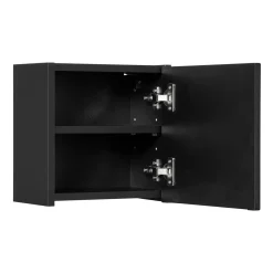 Pensile cubo bagno sospeso 30x30h cm cannettato 1 anta nero Cleany