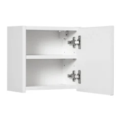 Pensile cubo bagno sospeso 30x30h cm cannettato 1 anta bianco Cleany