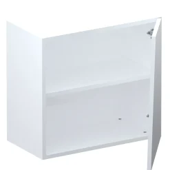 Pensile cubo sospeso 1 anta tagliata 55x50cm bianco lucido Sunset
