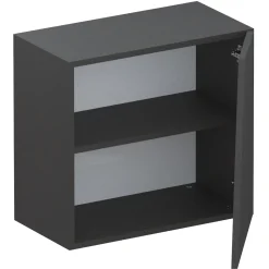 Pensile cubo sospeso 1 anta tagliata 55x50cm ossido nero Sunset