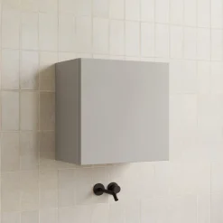Pensile cubo sospeso bagno 55x50h cm 1 anta reversibile grigio chiaro Sunset