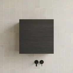 Pensile cubo sospeso bagno 55x50h cm 1 anta reversibile nero frassinato Sunset