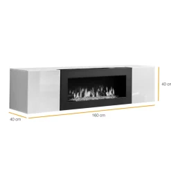 Pensile sospeso con biocamino 160x40h cm  bianco Ignis Gihome®