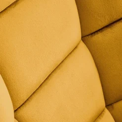 Poltrona a dondolo relax imbottita in velluto giallo senape Nanna