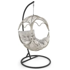 Poltrona da giardino a dondolo sospesa in rattan grigio chiaro Accra